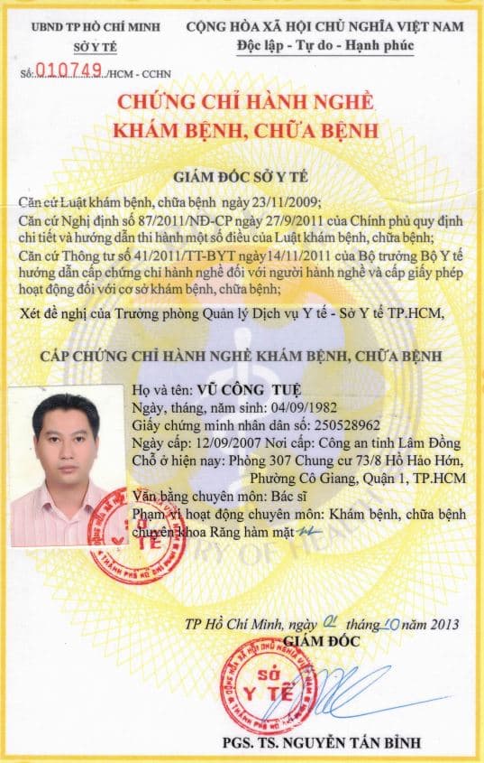 Chứng chỉ hành nghề khám, chữa bệnh