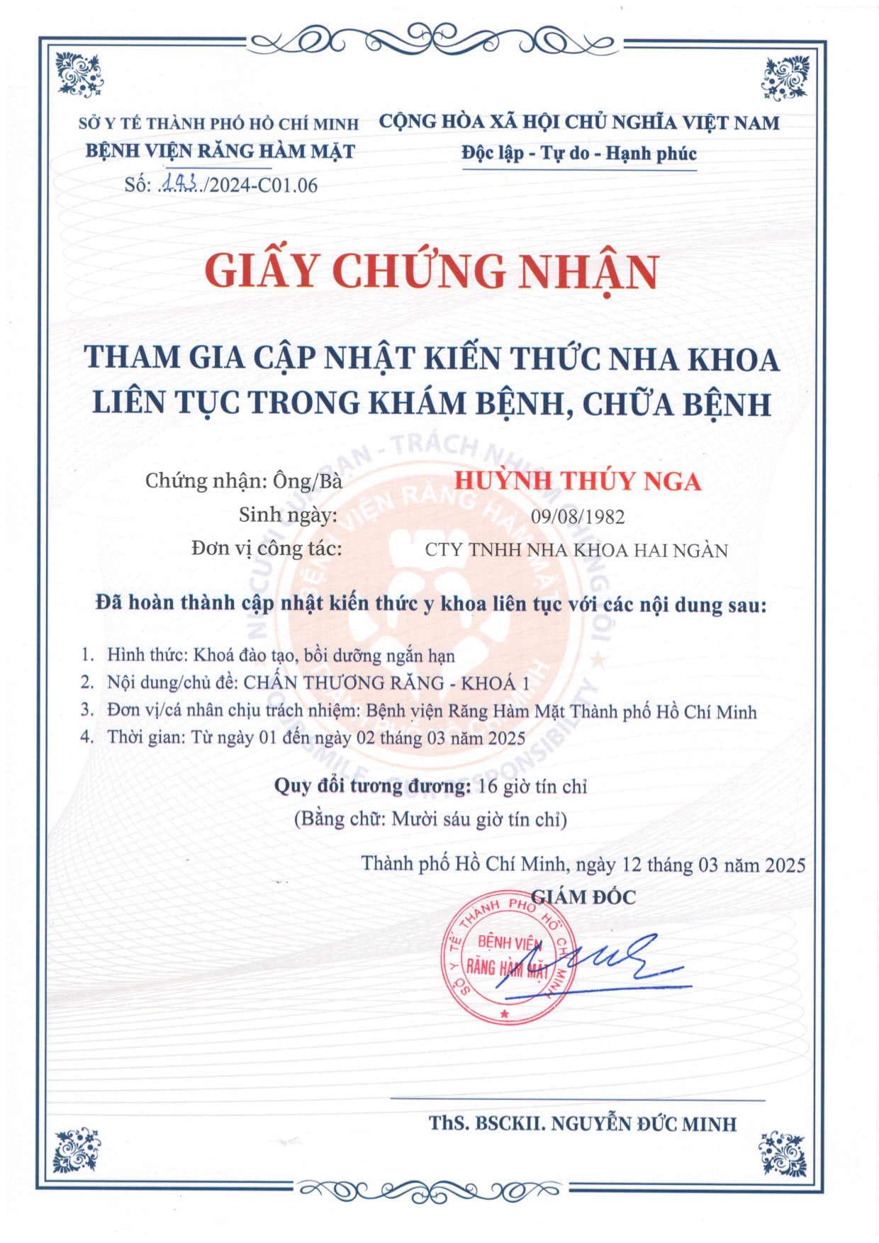 Cập nhật kiến thức nha khoa liên tục: Chấn thương răng — Khóa 1
