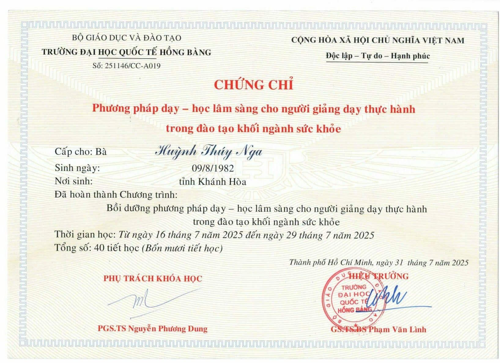 Phương pháp dạy — học lâm sàng cho người giảng dạy thực hành