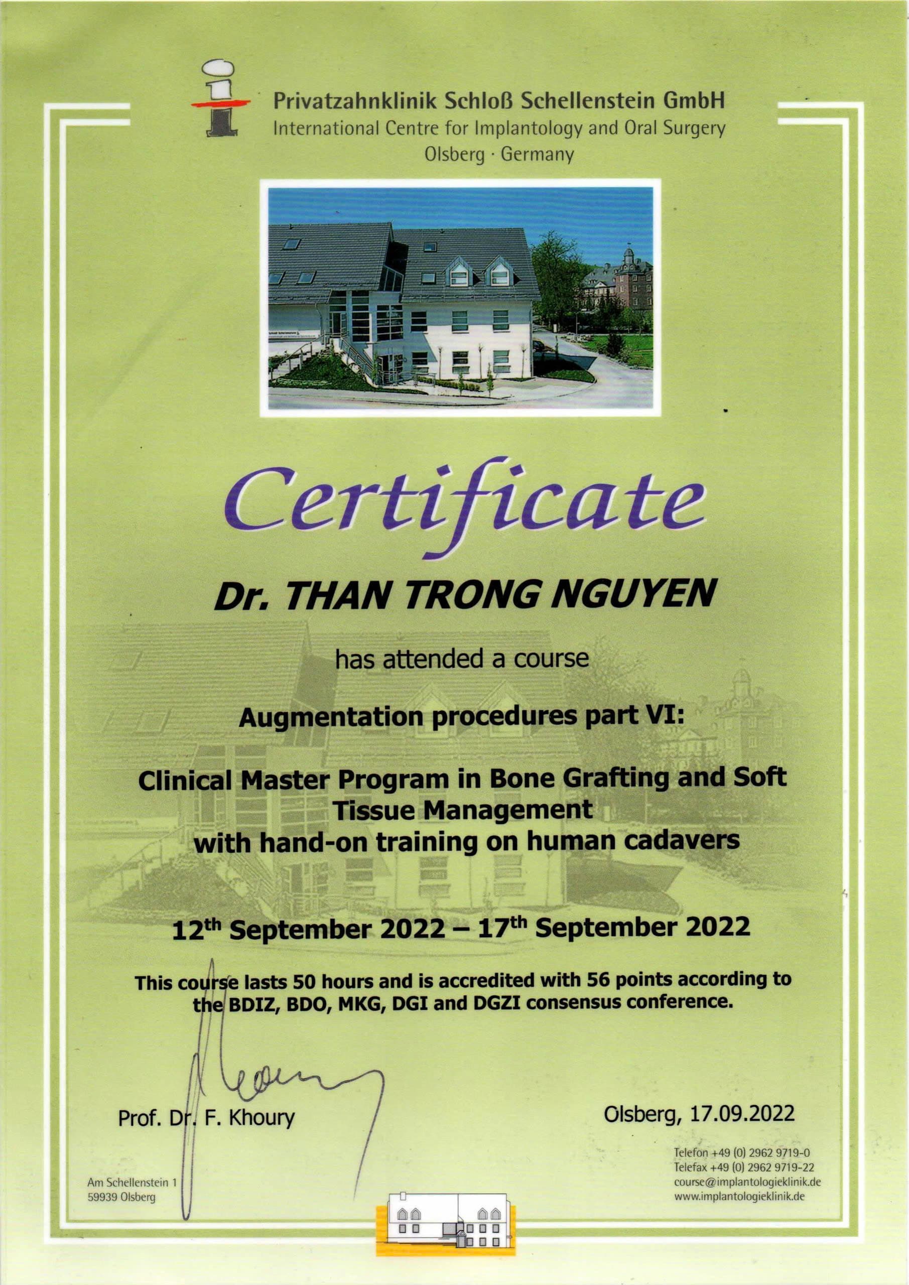 Ghép xương và quản lý mô mềm — Clinical Master Program